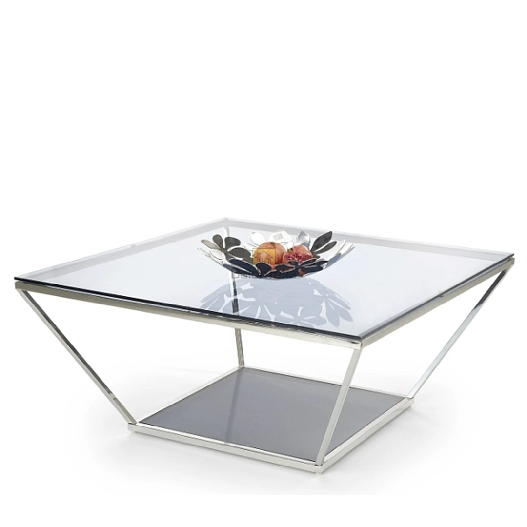 Šiuolaikiška stiklo ir chromuoto plieno stalviršis