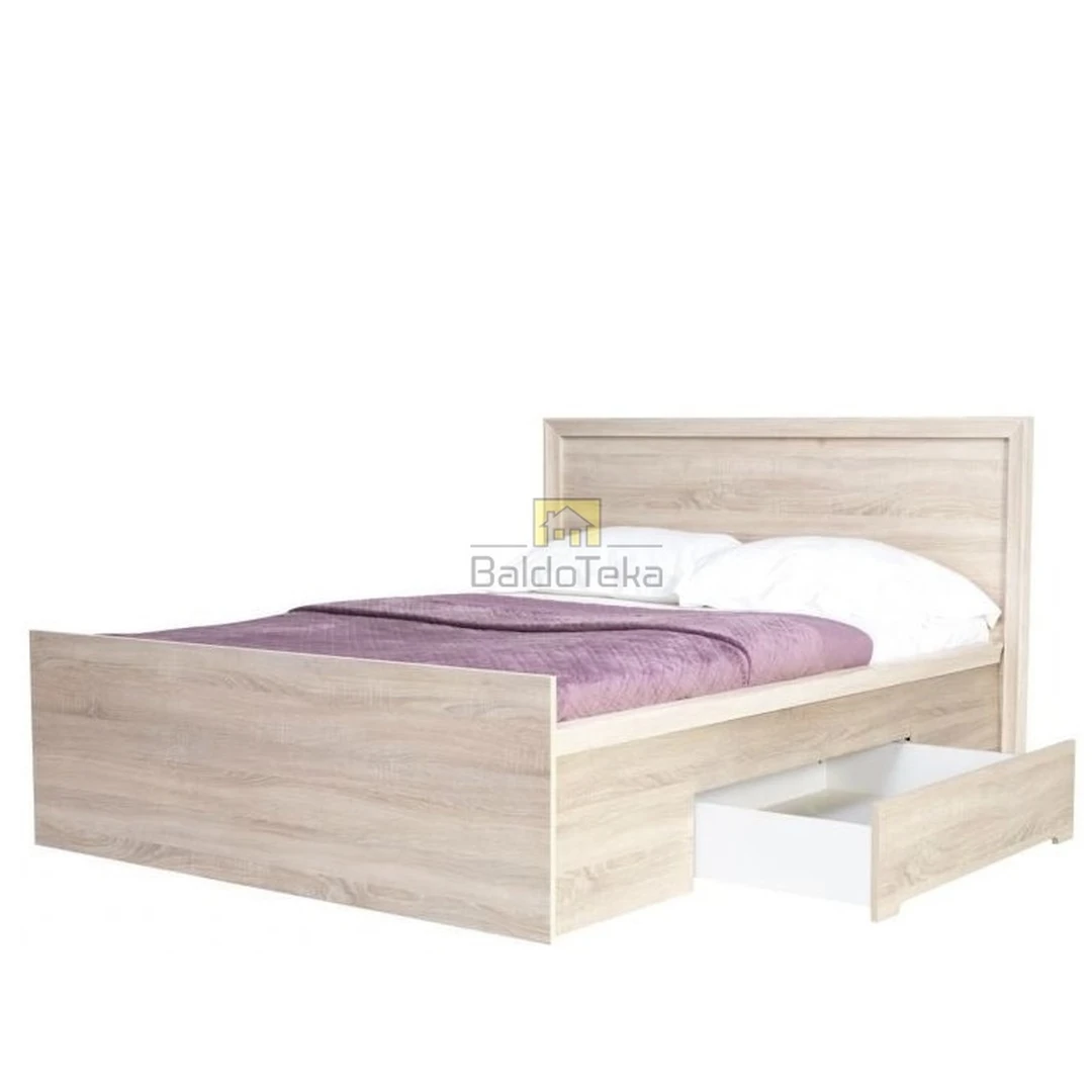 Ergonomiškas lovos rėmas su grotelėmis ir stalčiais