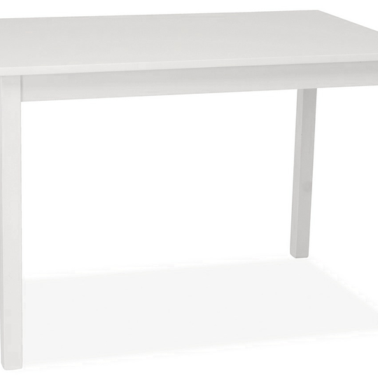 Elegantiškas baltas stalas su natūraliomis medinėmis kojomis