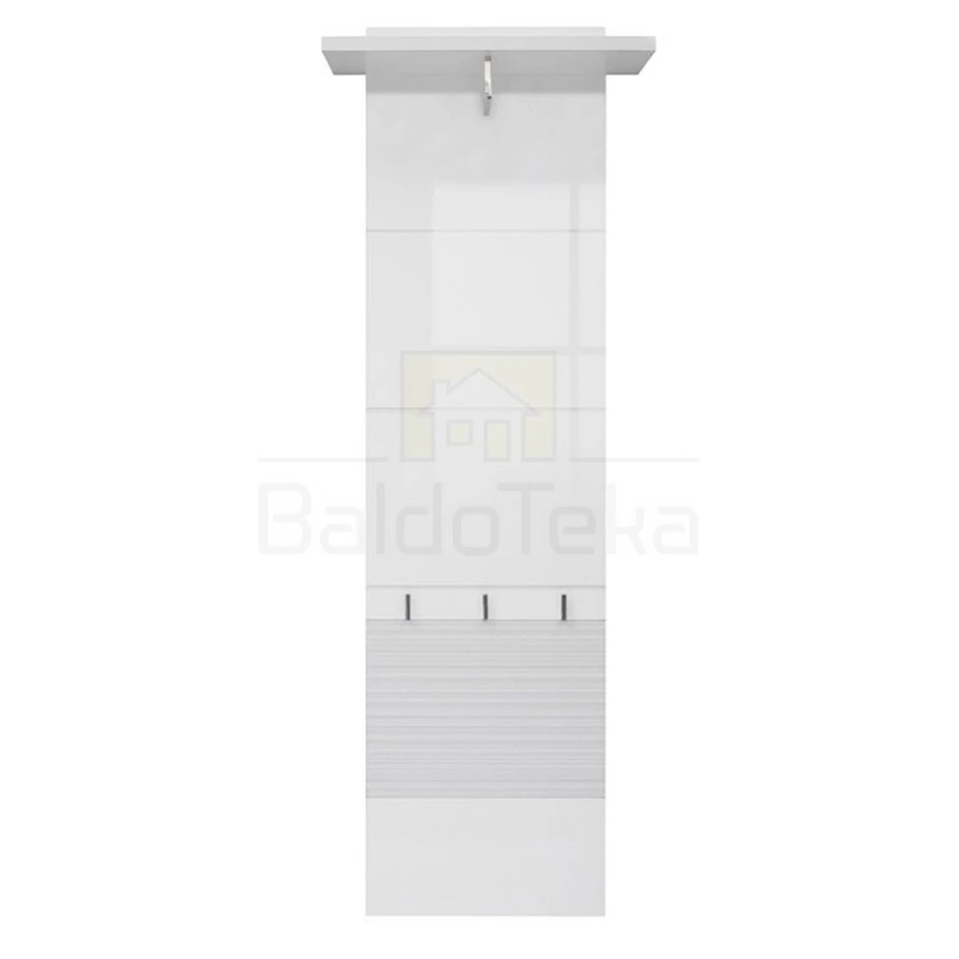 Šiuolaikiška baltos spalvos spintelė su matiniu ir blizgiu apdailu