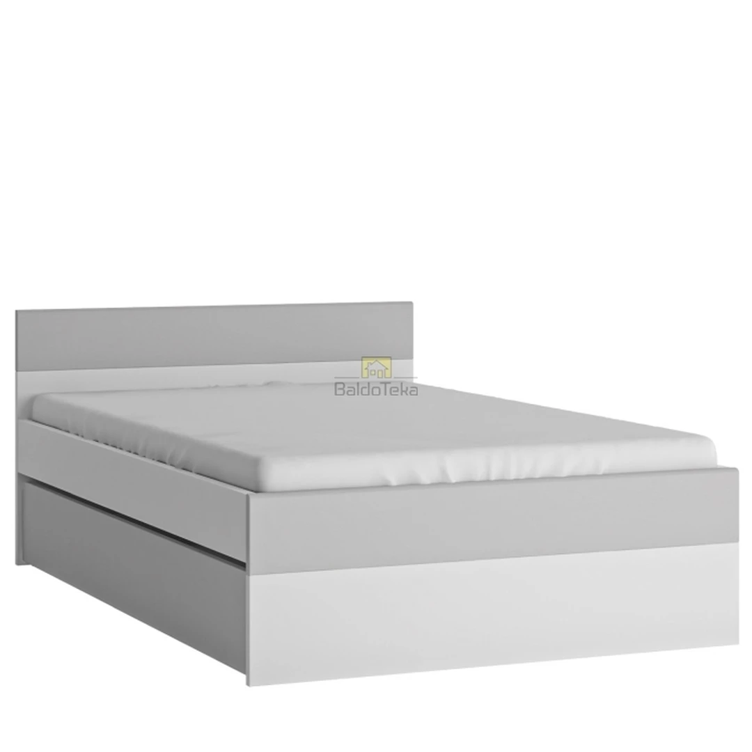 Šiuolaikiška lova su patalynės dėže, balta matinė