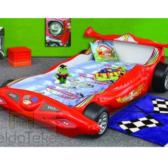 Mėlyna, raudona, balta arba geltona lova su šviečiančiomis lempomis