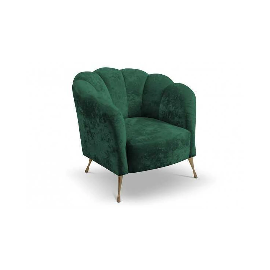 Ergonominė sofos kėdė su aukso spalvos metalinėmis kojomis