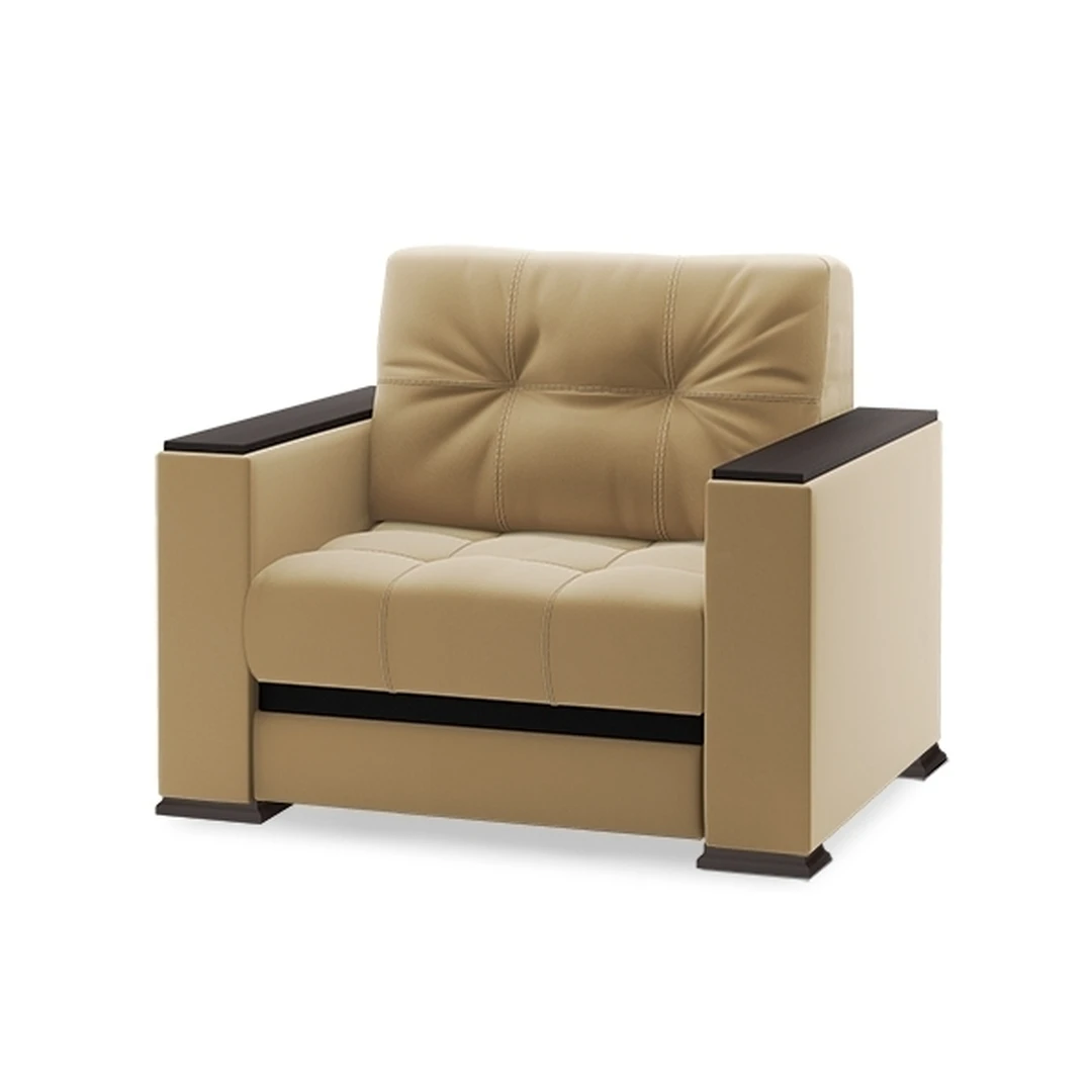 Šiuolaikiškas krėslas su tvirtu karkasu ir kokybiška medžiaga