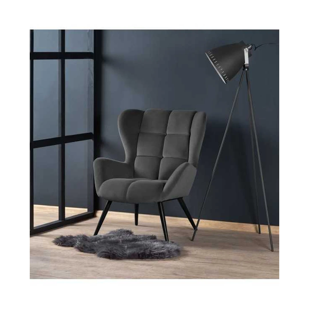 Elegantiška pilka ir juoda spintelė su medžio masyvu