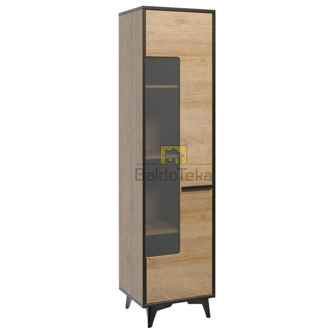 Šiuolaikiška spinta Riviera ąžuolas su juodais akcentais