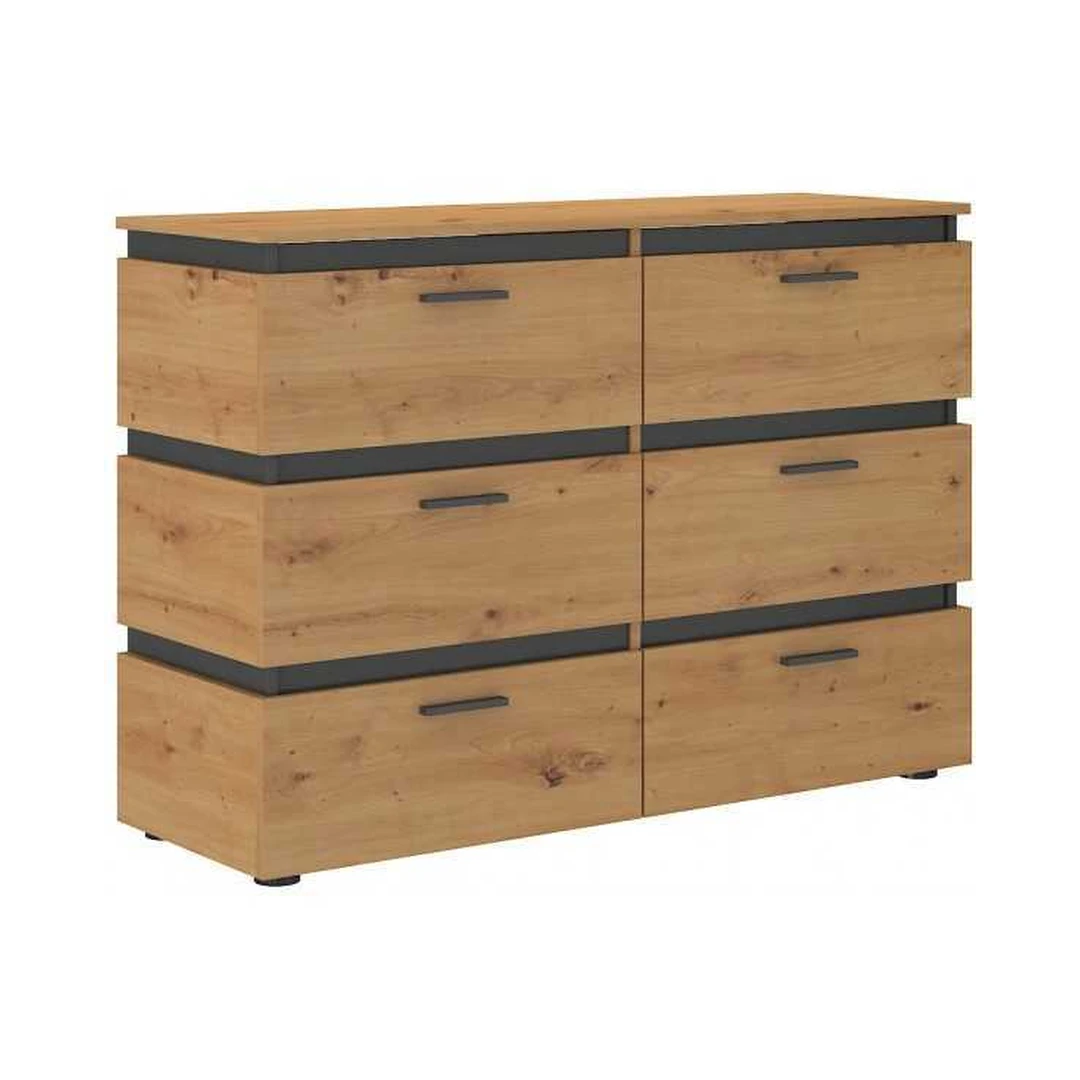 Modernus 120 cm spintos stalas su ištraukamais stalčiais