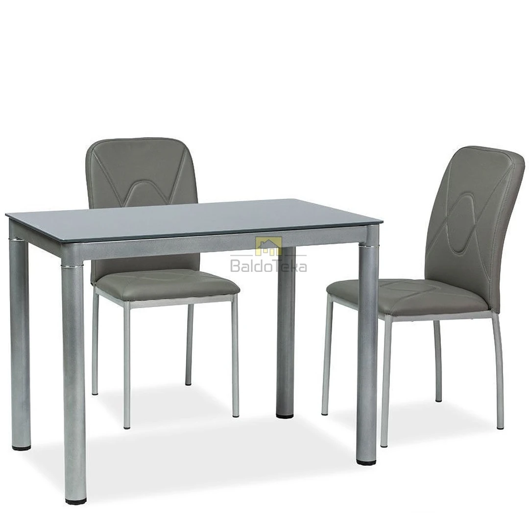 Šiuolaikiška stiklo ir metalo spintelė, pilka spalva