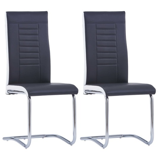 Gembinės valgomojo kėdės, 2vnt., juodos, dirbtinė oda - Kėdės