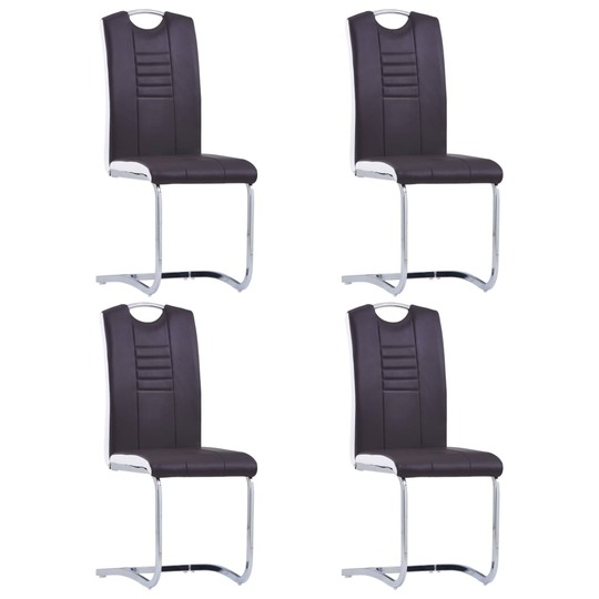 Gembinės valgomojo kėdės, 4vnt., rudos, dirbtinė oda - Kėdės