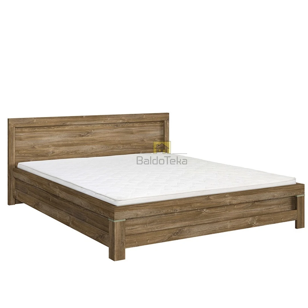 Moderni ąžuolo spalvos lova be grotelių