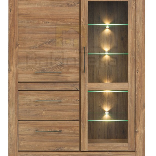 Modernus ąžuolo stirling spalvos spinta su LED apšvietimu