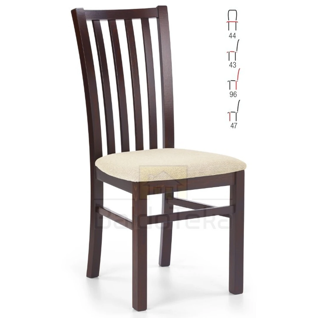 Stylish GERARD 7 Chair in Dark Walnut & TORENT BEIGE