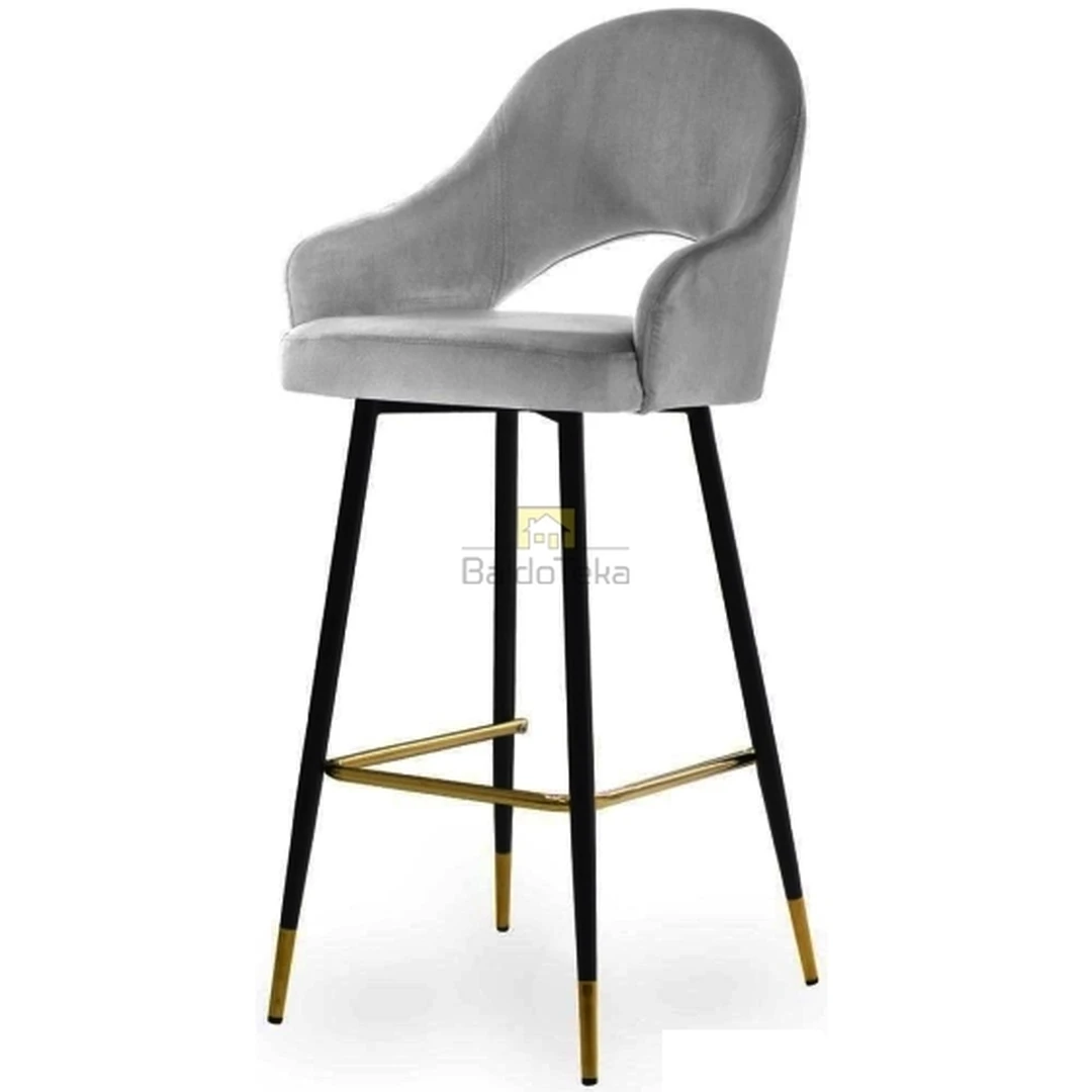 Ergonominė kėdė su aksominiu audiniu ir aukso akcentais