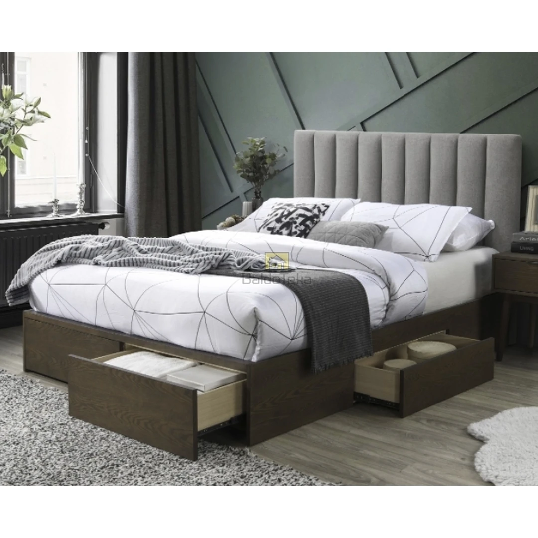 Ergonominis 160x200 čiužinio lovos rėmas su grotelėmis ir dėže