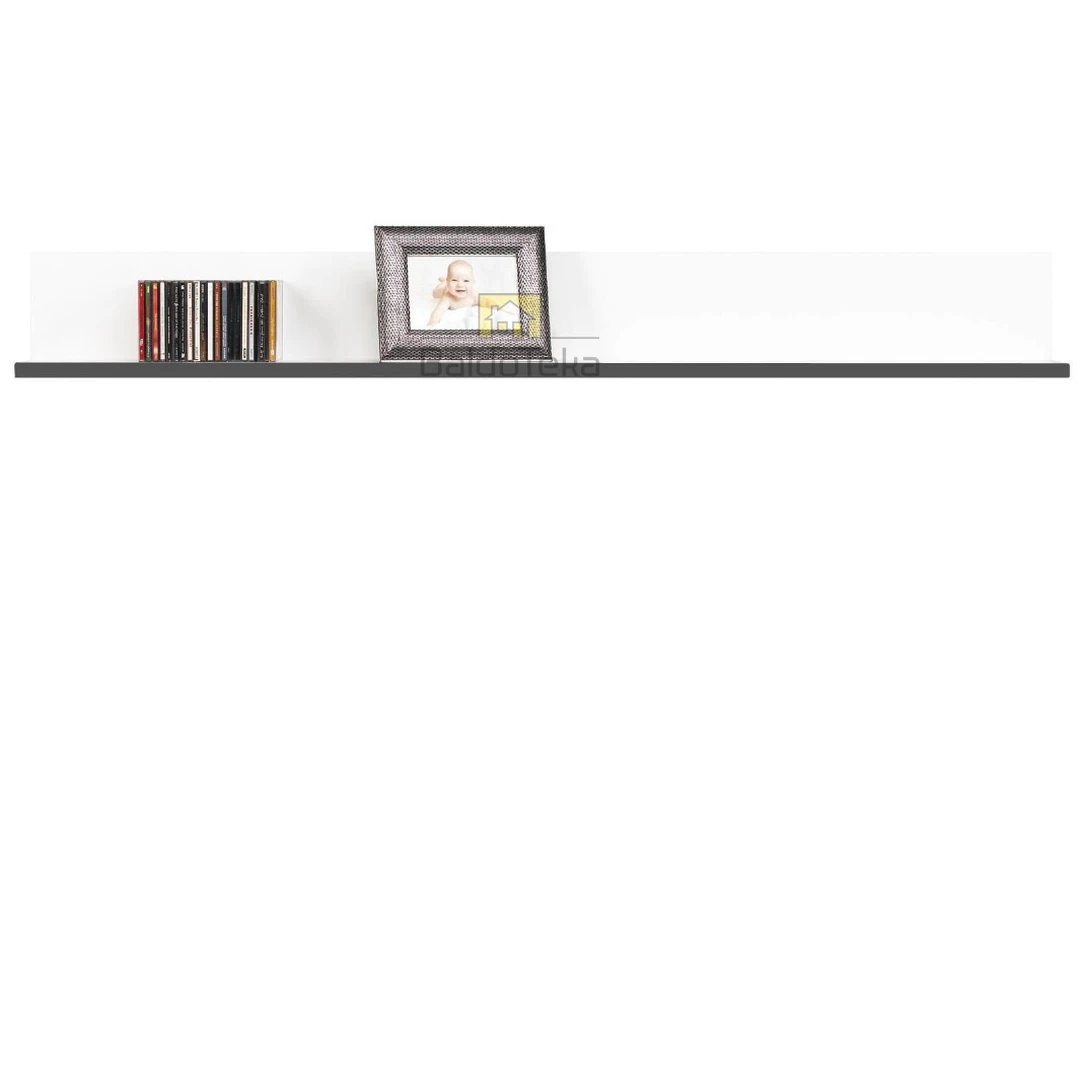 Šiuolaikiška balta matinė spinta su grafito detalėmis