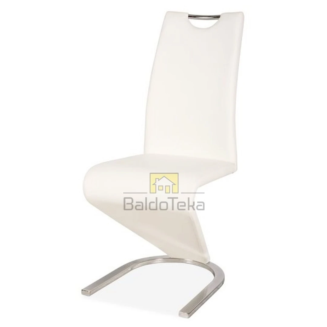 Šiuolaikiška balta spintelė su chromuotu metalo apvadu