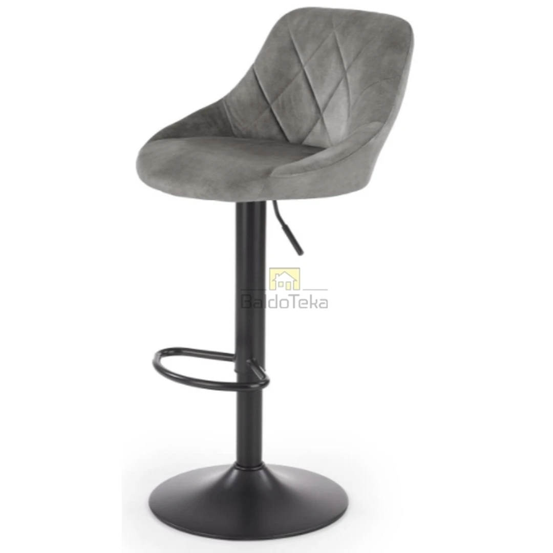 Madingi aksominiai foteliai – pilka/juoda spalva