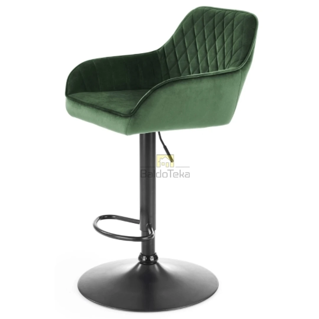 Madingi žali ir juodi aksomatiniai foteliai – puikus interjero akcentas