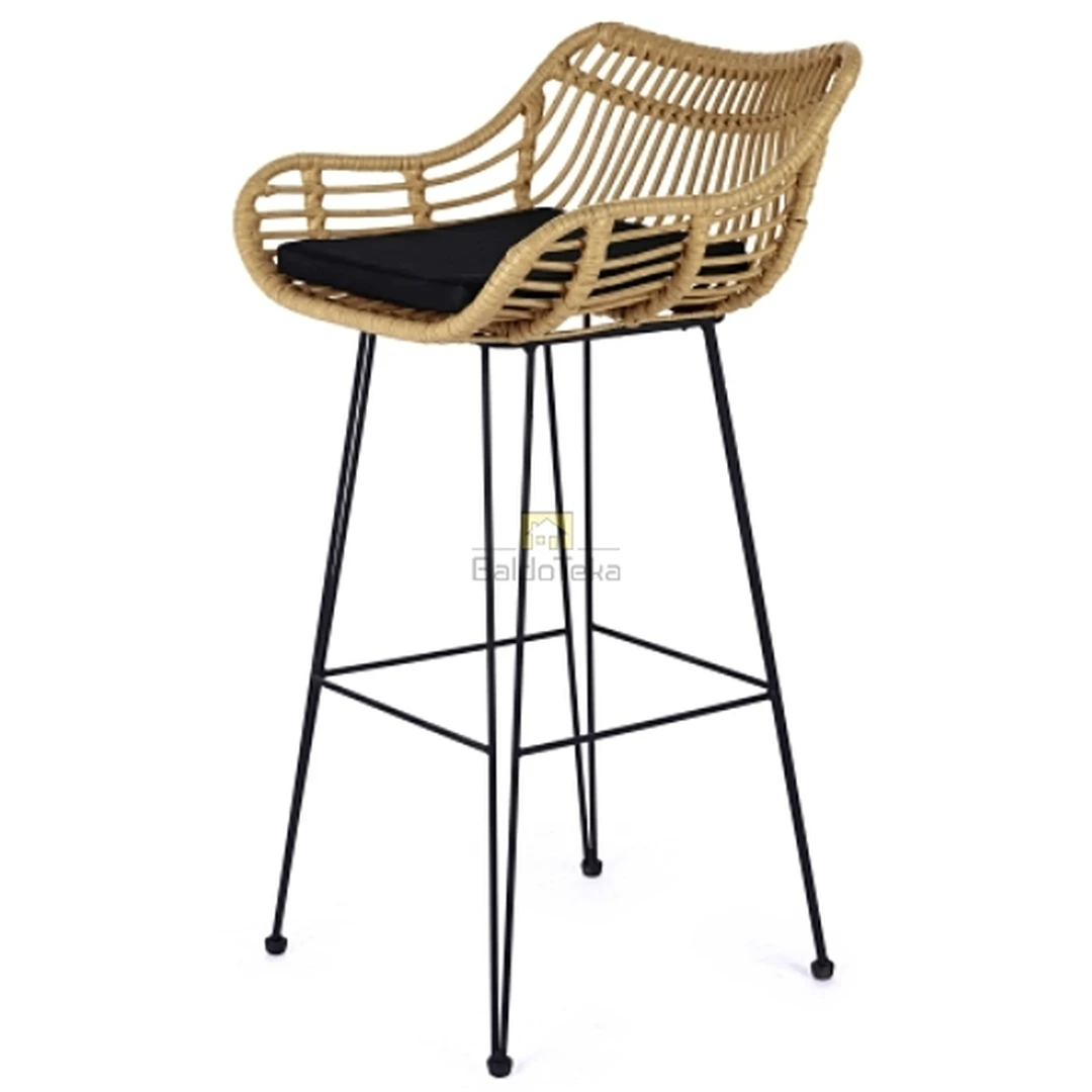 Stylingas rataninis kėdžių komplektas natūralios spalvos