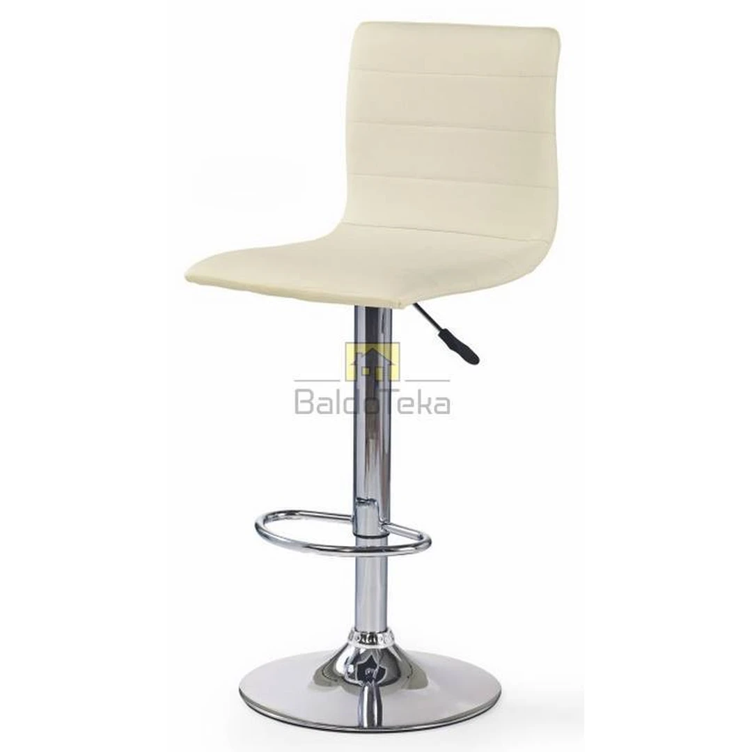 Ergonominės kreminės spalvos stalai su chromuotu metalo rėmu