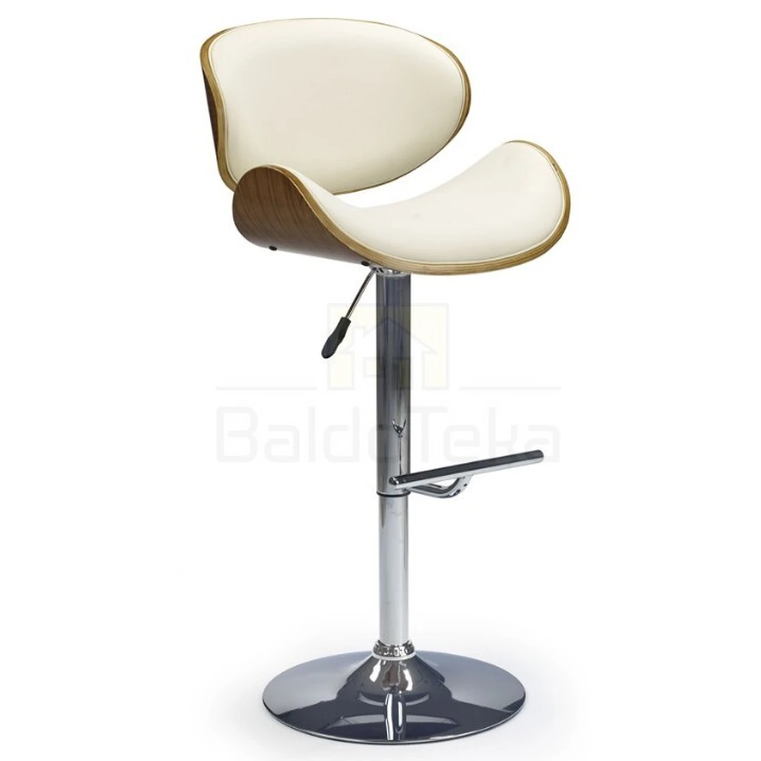 Stylish H-44 Bar Stool with Cream & Walnut Finish