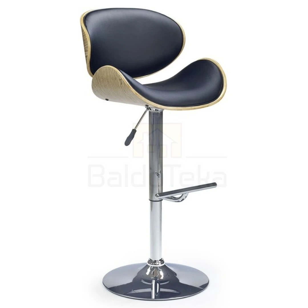 Moderni H-44 baro kėdė su šviesaus ąžuolo ir juodos spalvos deriniu