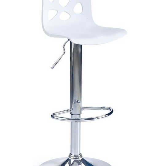 Šiuolaikiški balti kėdės su chromuotu metalo pagrindu