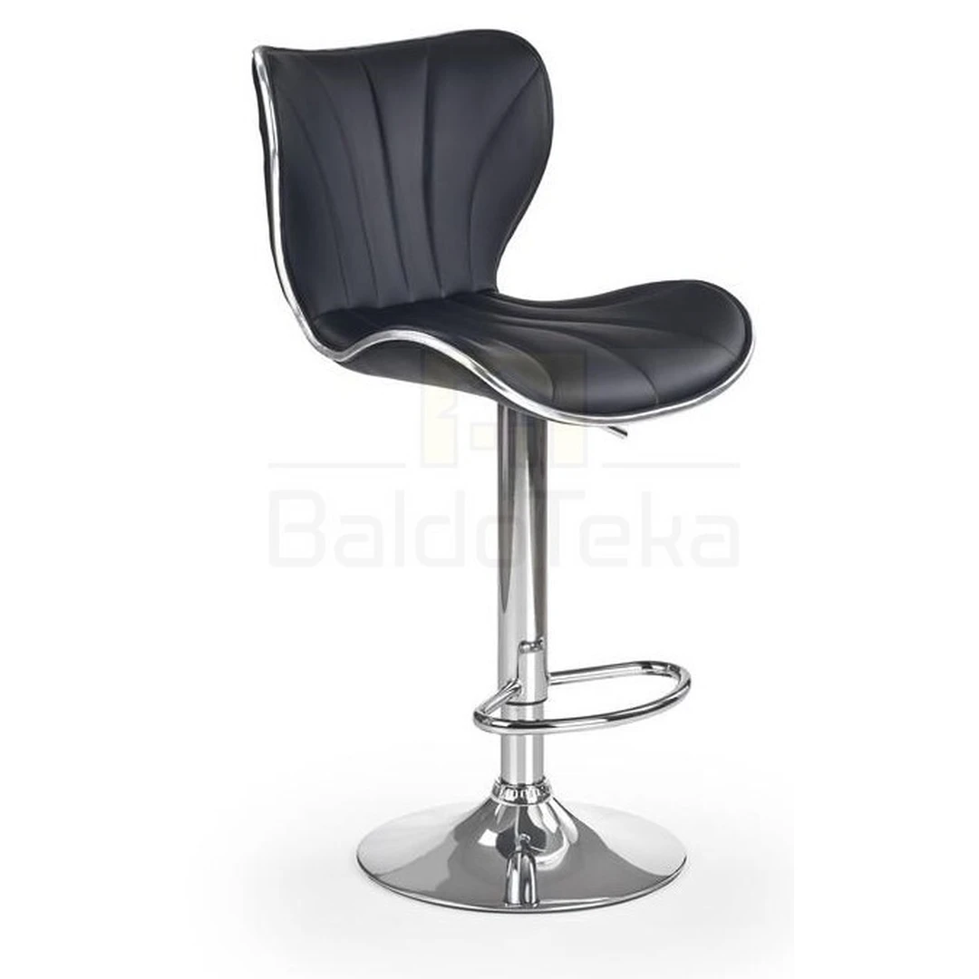 Šiuolaikiška juoda spinta su chromuotu metalo apvadu