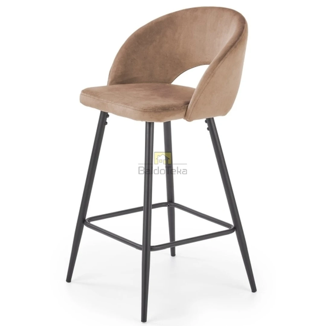 Elegantiškas veliūrinis kėdės komplektas smėlio spalvos