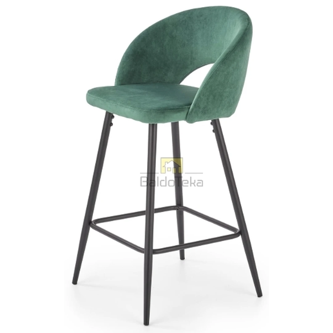 Madinga tamsiai žalia veliūrinė kušetė su metalo karkasu