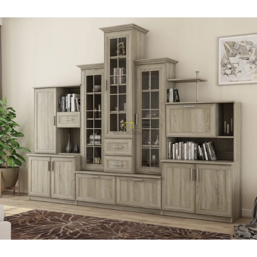 Erdvus sekcijų komplektas su spinta ir TV staliuku