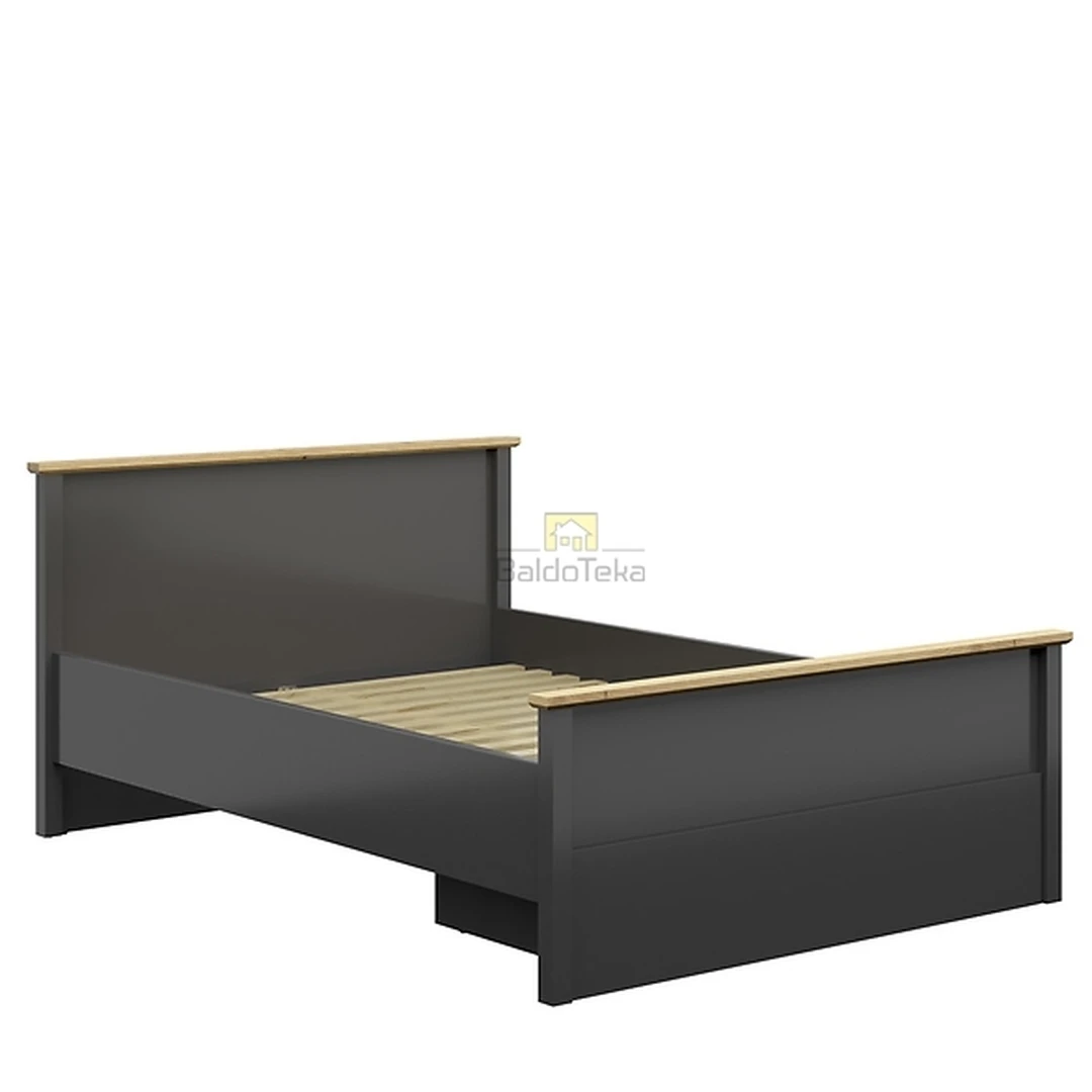 140×200 cm čiužiniui – moderni lova su grafitiniais ir ąžuoliniais akcentais