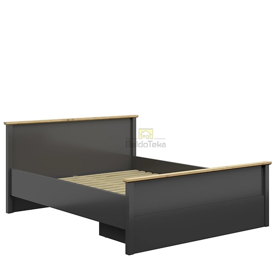 160x200 cm lova su moderniu grafit + Ąžuolas artisan dizainu