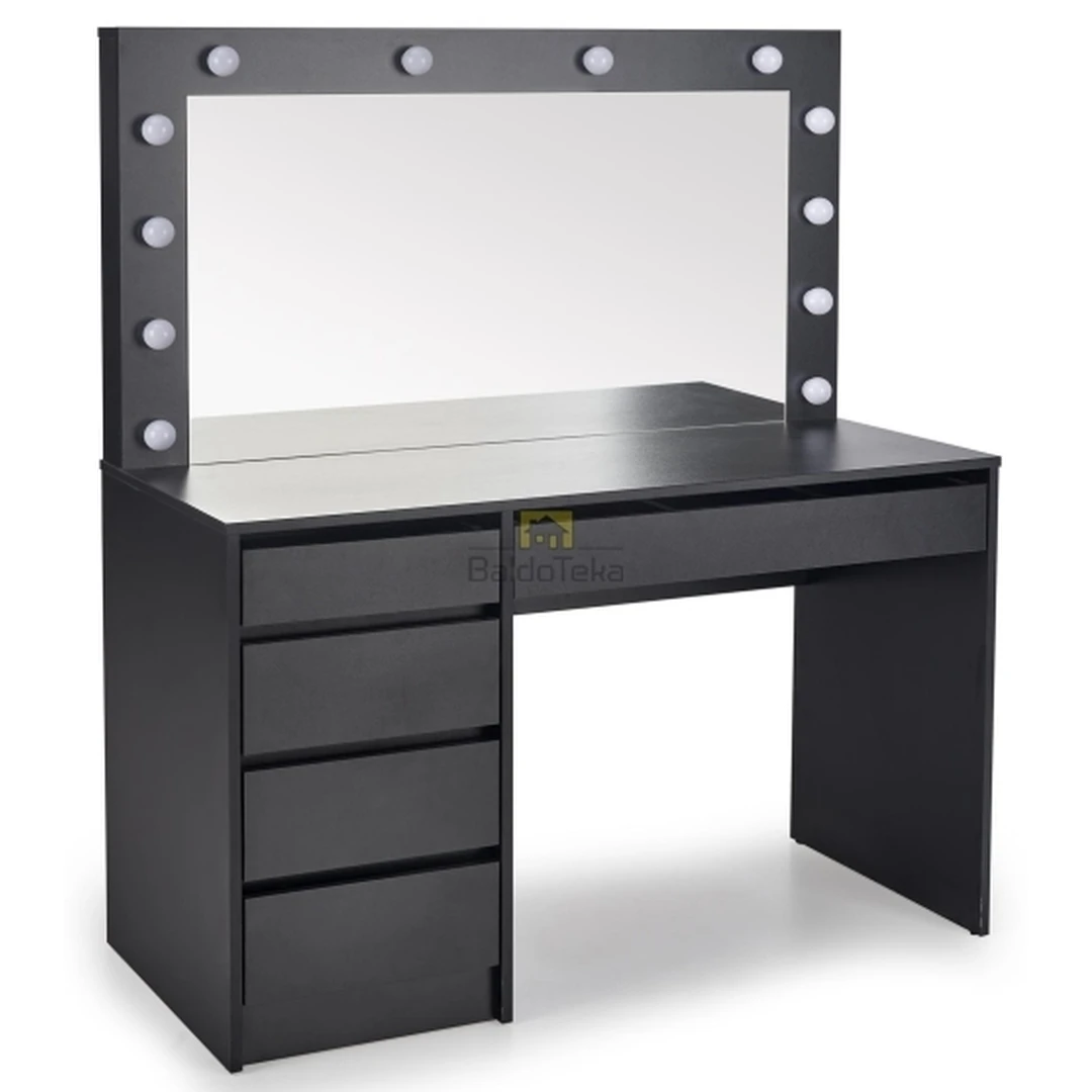 Moderni juoda matinė spinta su LED apšvietimu