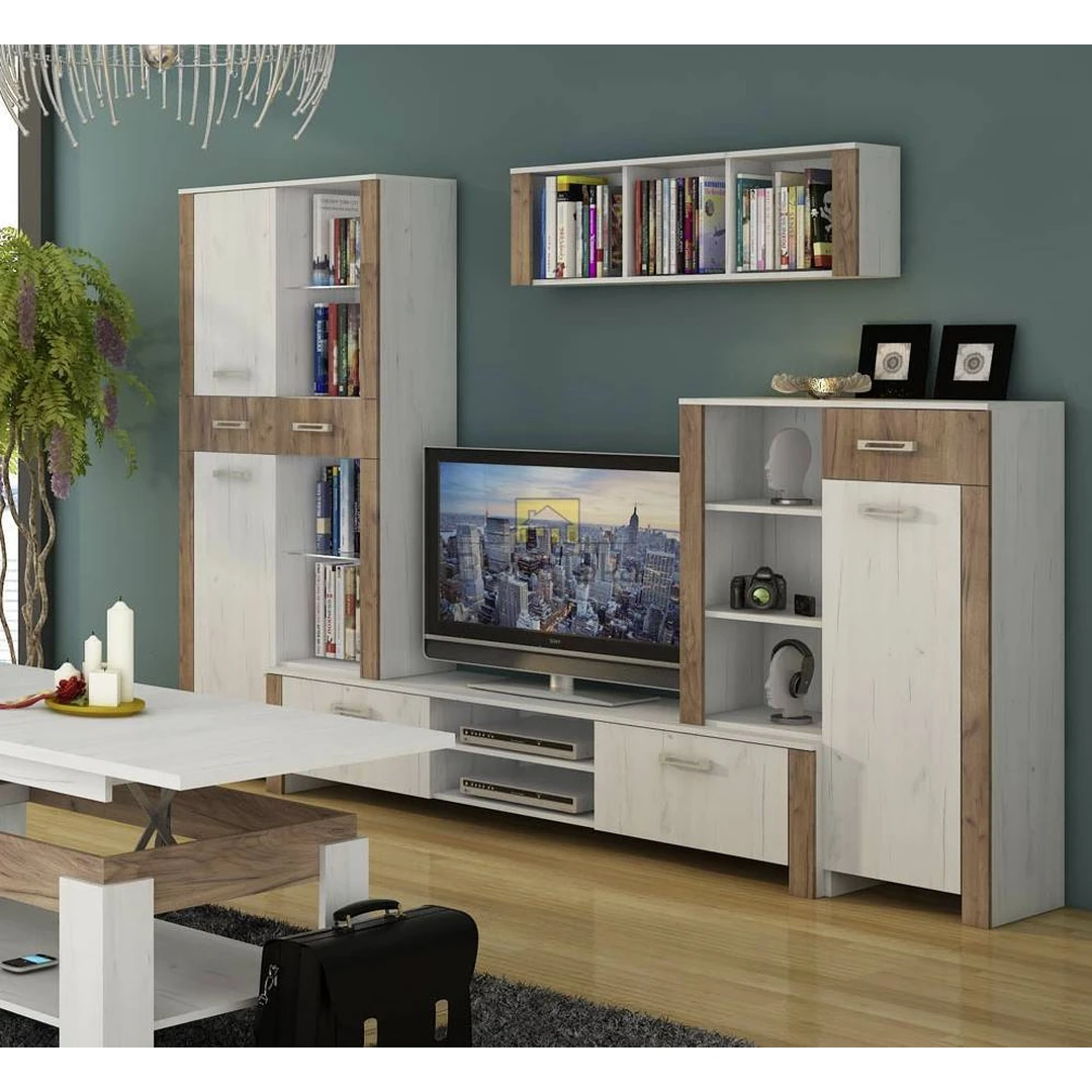 Moderni baldų kolekcija Craft balta/tobaco spalvomis