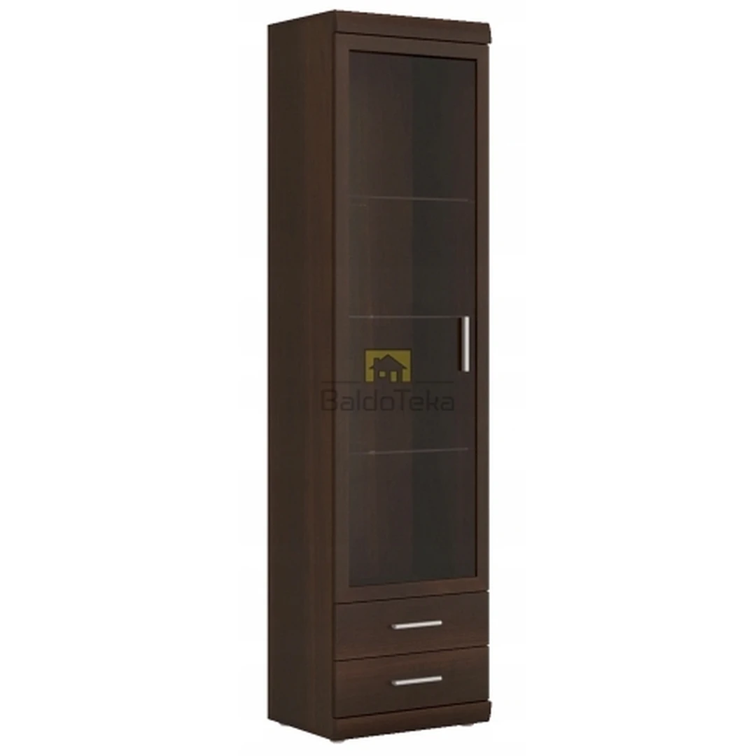 Elegantiška spintelė riešuto spalva su apšvietimu