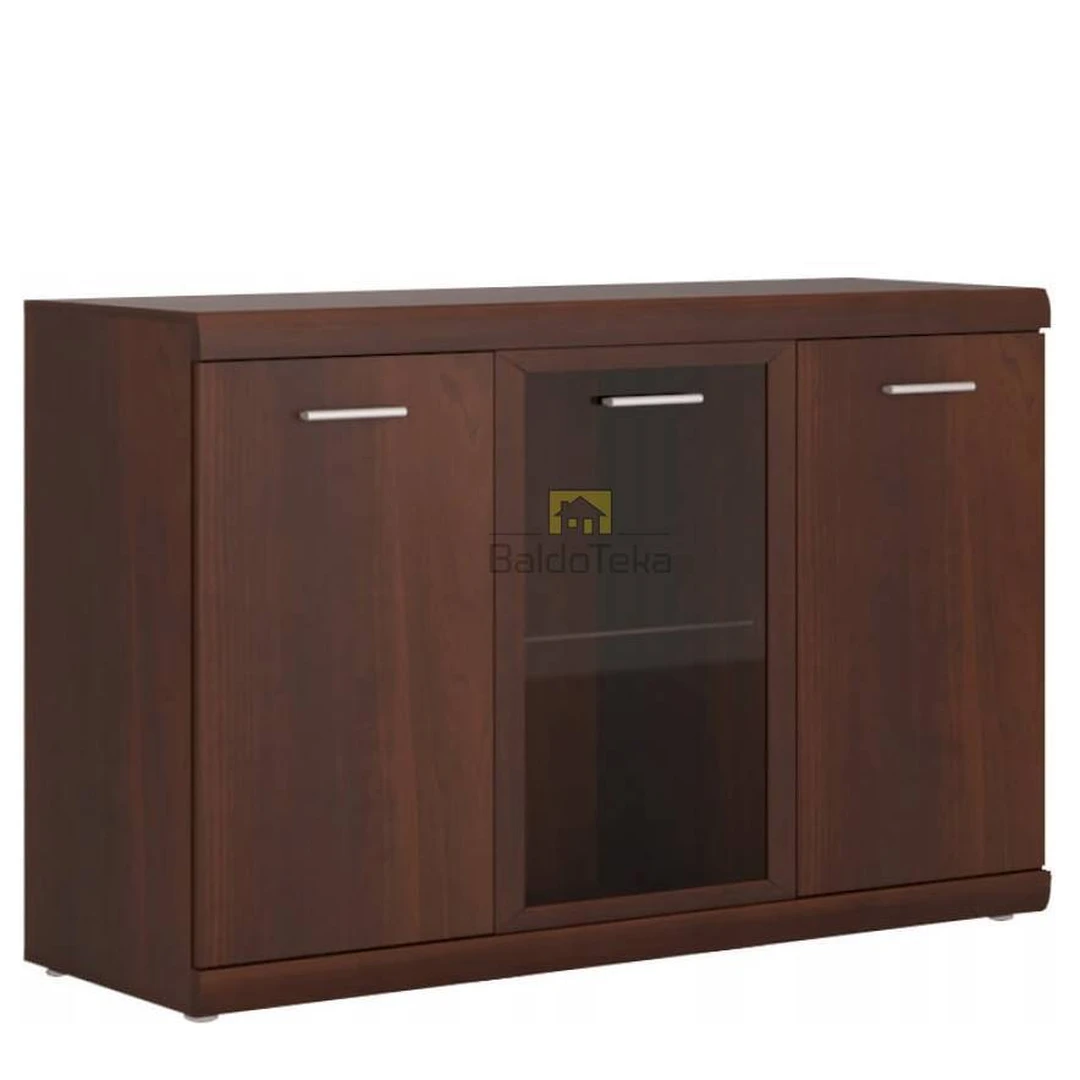 Elegantiška spintelė riešuto spalva su apšvietimo galimybe