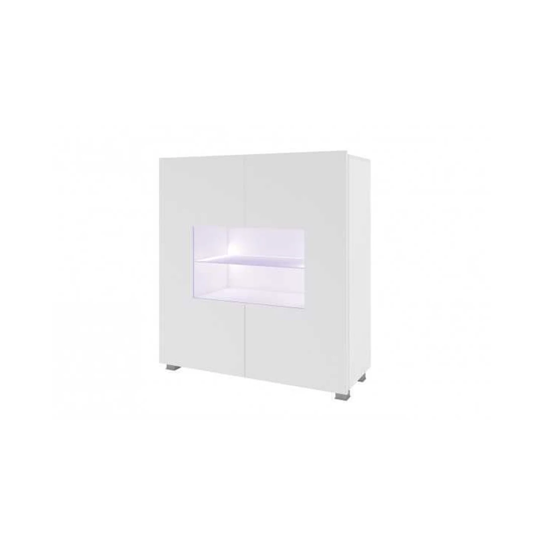 Ergonomiškas baltas spintos stalas su LED apšvietimu