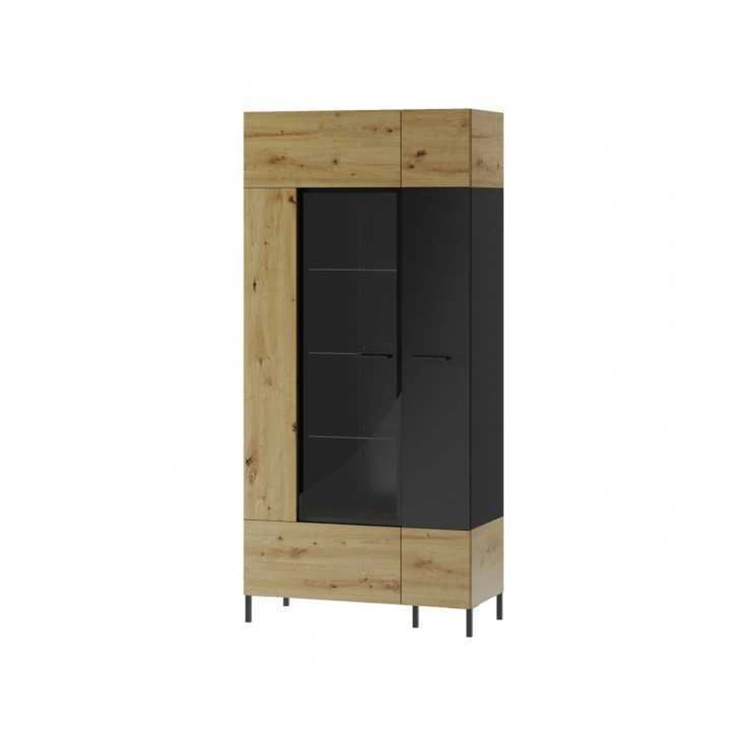 Modernūs ąžuolo spintos su juoda matine apdaila