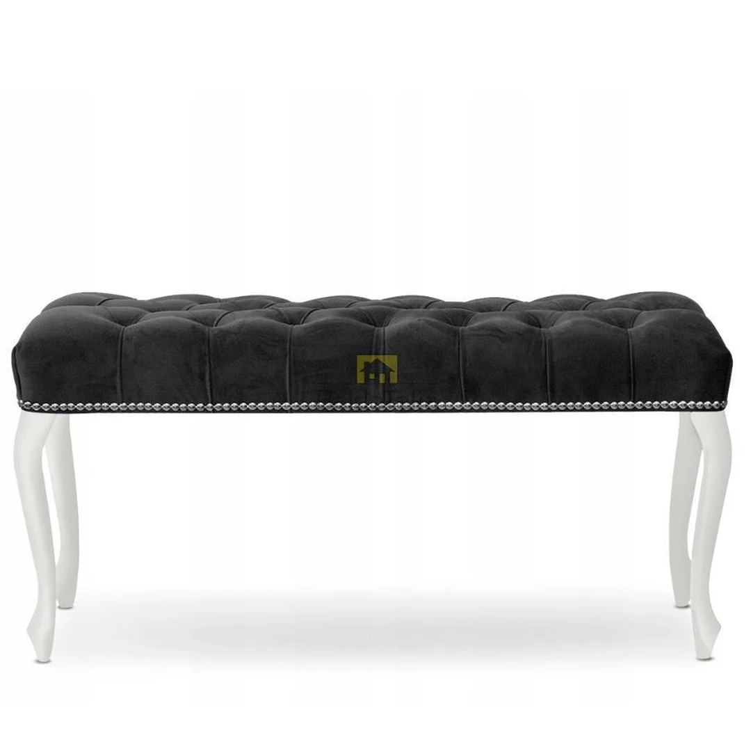 Stylish Black Sofa with Velvet Fabric & Wooden Legs