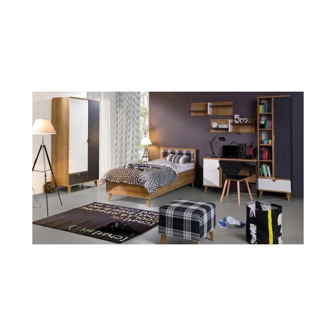 Stilingas baldų rinkinys su lentynomis ir spintomis