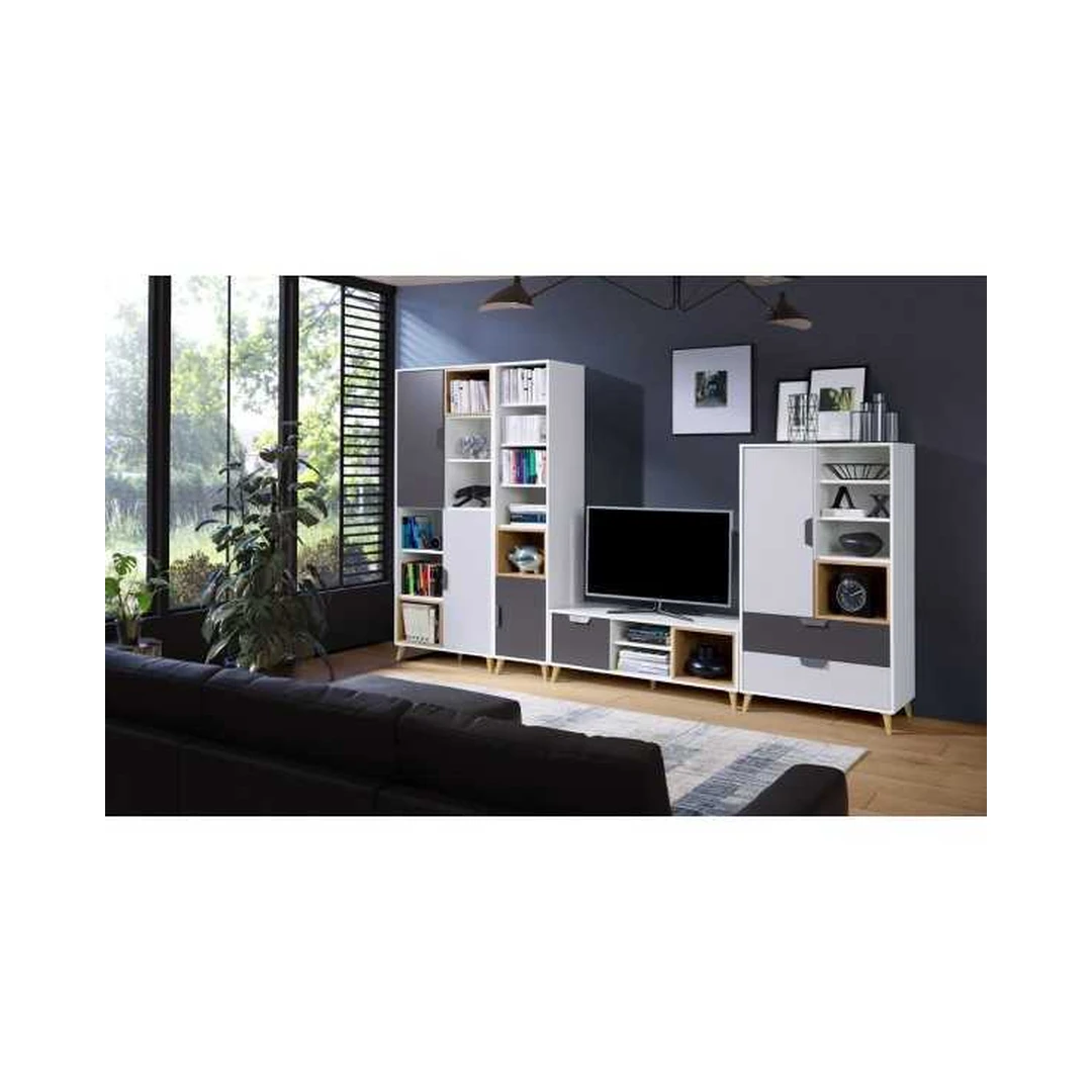 Moderni knygų spinta JR03 80x190x40 – erdvi ir patvari