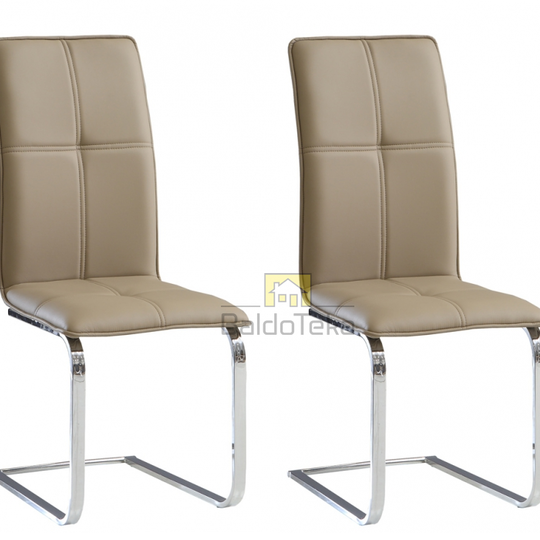 Šviesiai rudos ekokėdės su metaliniu pagrindu – 2 vnt.