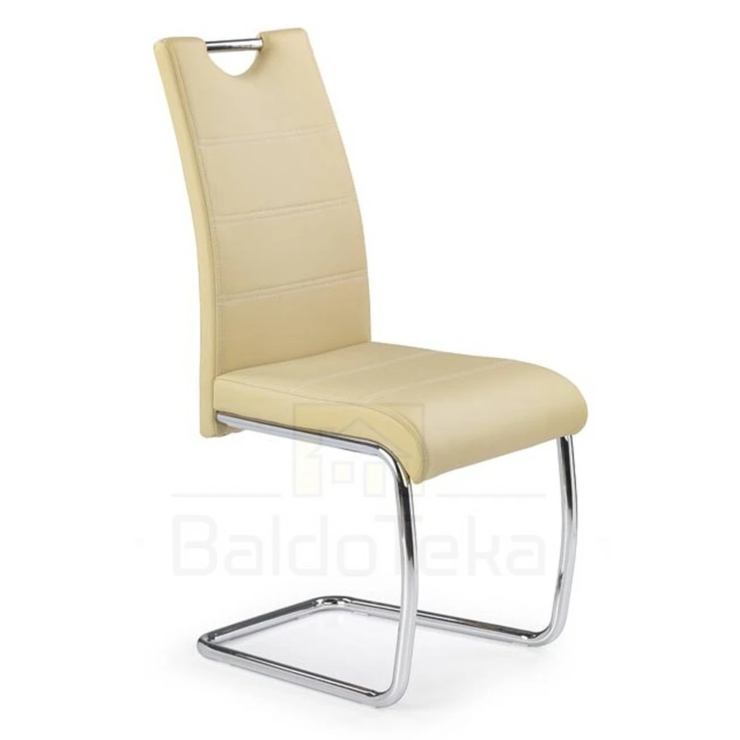 Stylingos ekologinės kėdės su chromuotu metaliniu rėmu