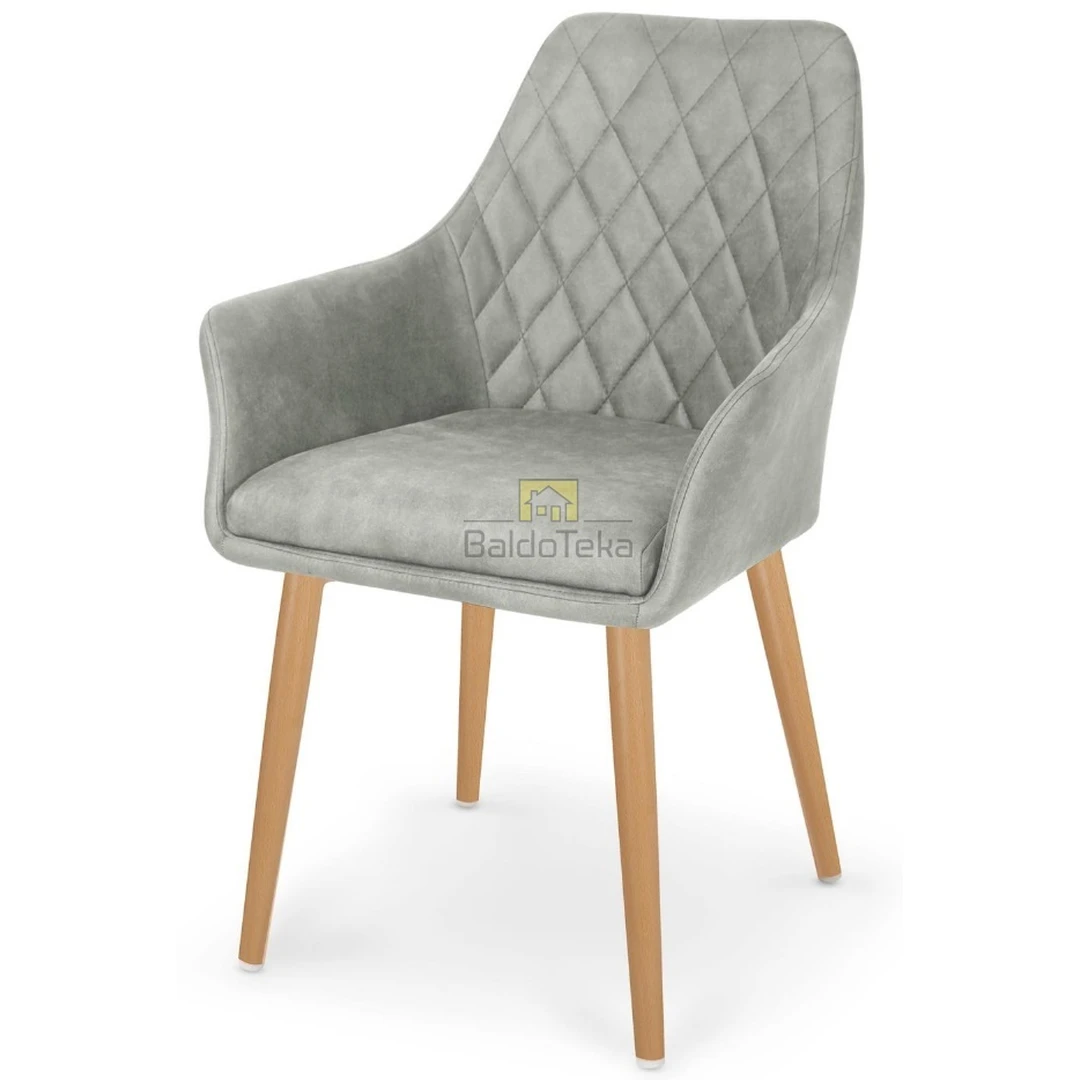 Styling kėdės su moderniu dizainu ir pilka spalva