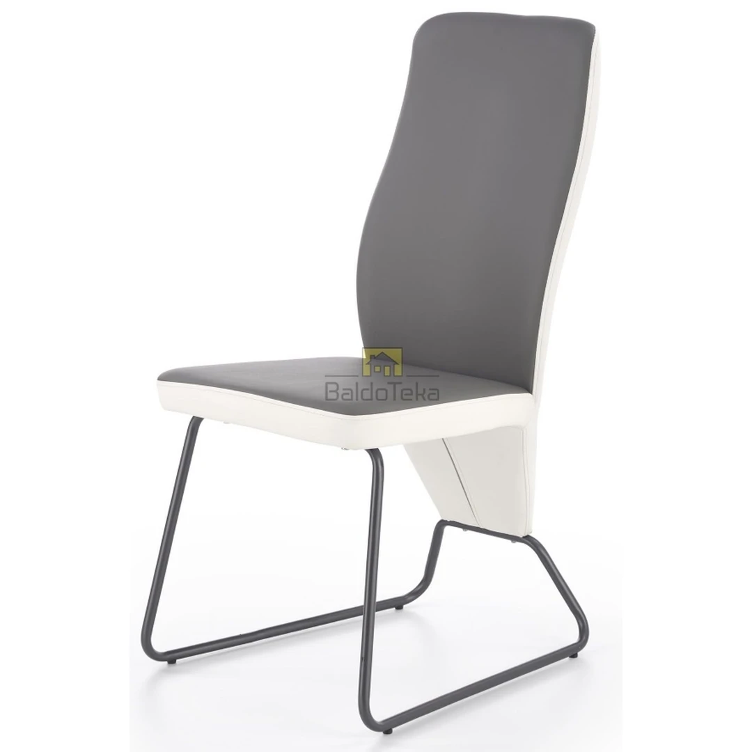 Šiuolaikiška balta-pilka spintelė su grafito kojomis