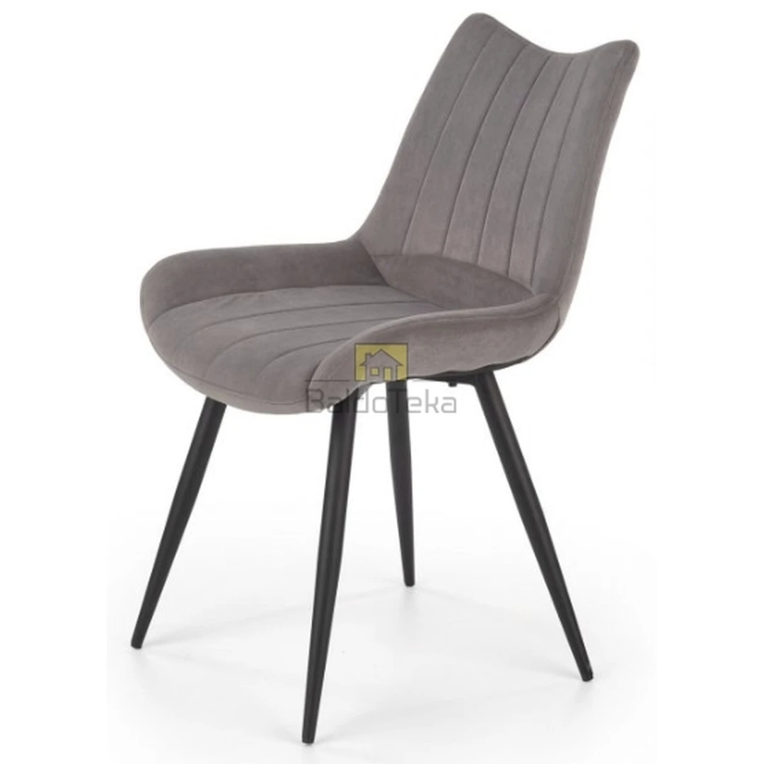 Madinga pilka/juoda velvetinė sofė su metalo karkasu