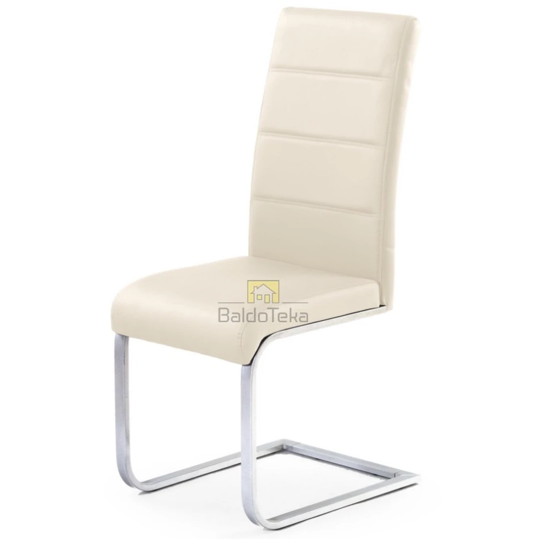 Stylinga tamsiai kremlinė metalinė kėdė su chromuotu pagrindu