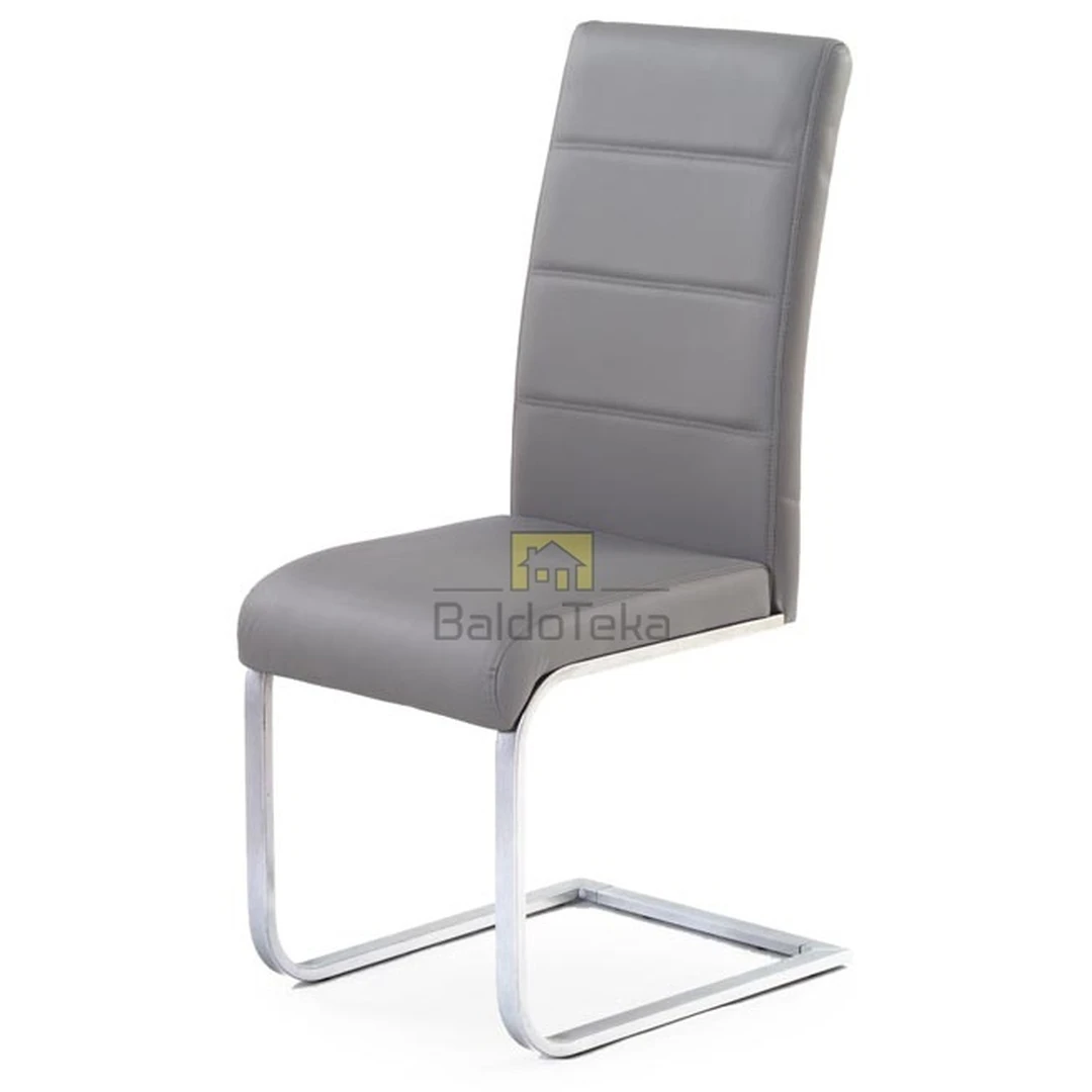 Šiuolaikiška pilka spintelė su chromuotu metalo rėmu